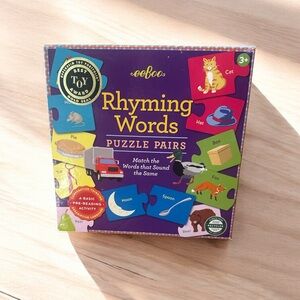eeBoo Rhyming Words Puzzle Pairs – Educational Preschool Game (Ages 3+)